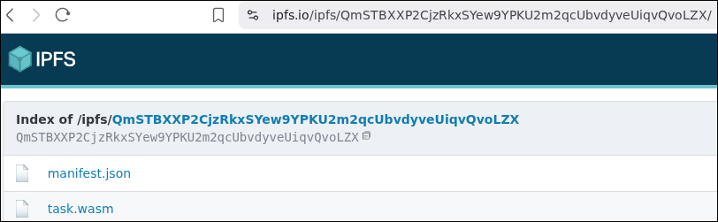 Artifacts stored on IPFS